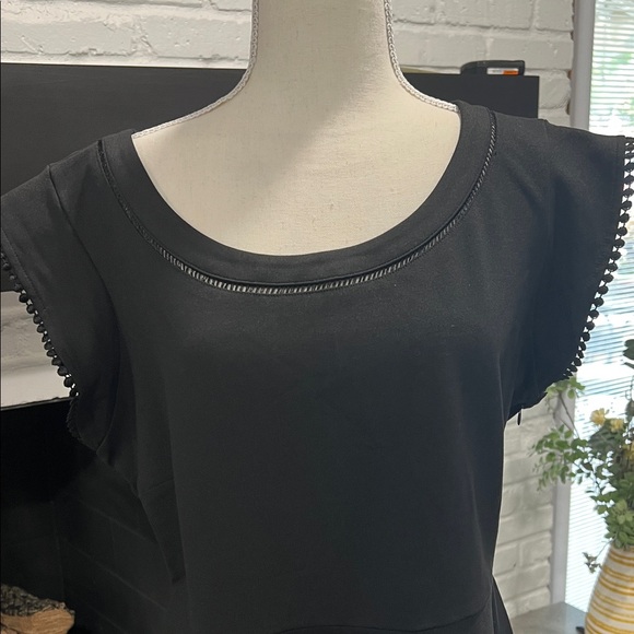 Ann Taylor Elegant Black Blouse with Beaded Trim - Picture 3 of 6